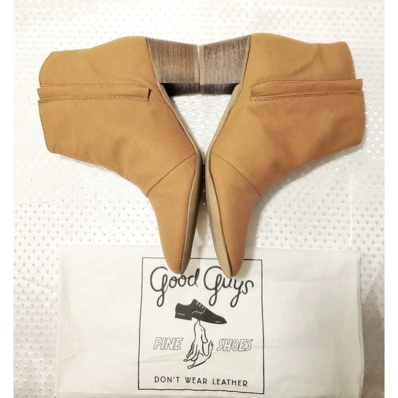 Heeled Ankle Boots zipperd Elegant Tan Suede Leather Style READ - Picture 12 of 15